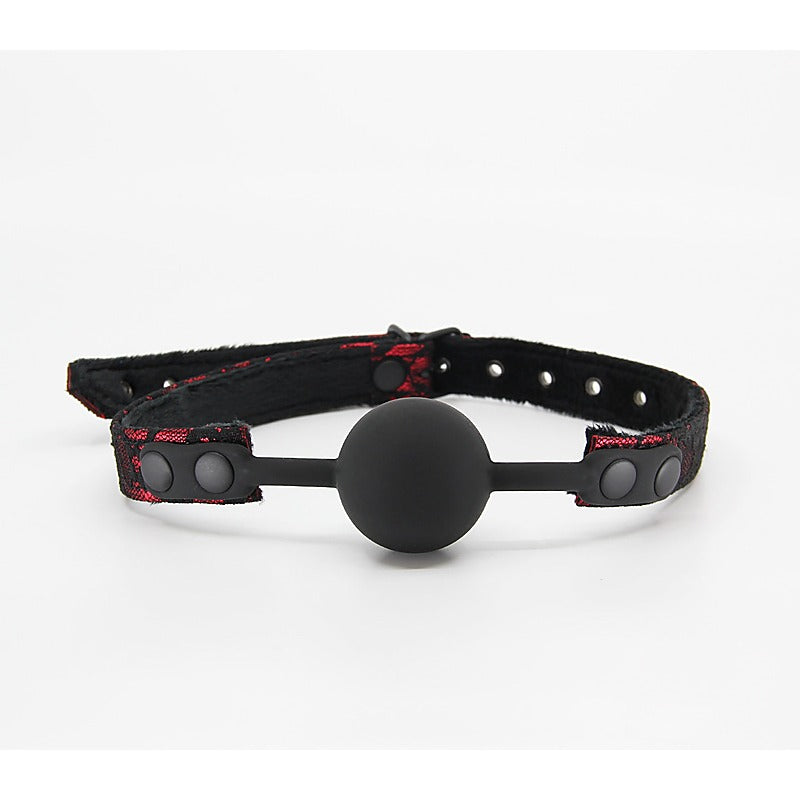 Satin & Lace Silicone Ball Gag by Berlin Baby - Bondage Gags and Bits