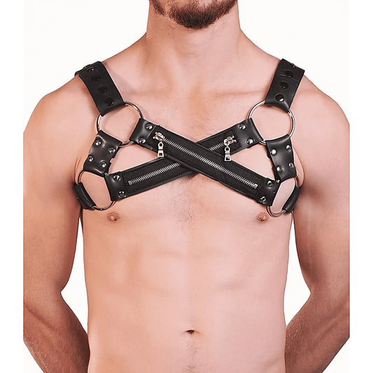 Cross Front Neoprene Body Brace by Love In Leather - Cuffs And Restraints