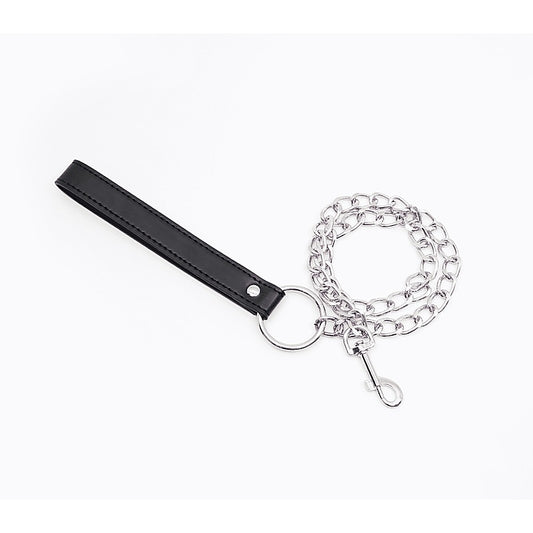 Faux Leather Handle Chain Lead by Berlin Baby - Collars and Leads