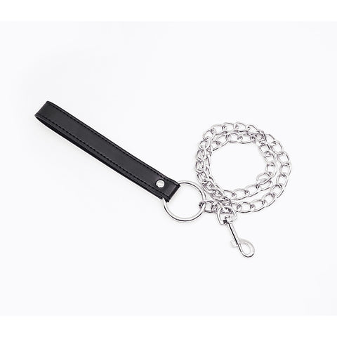 Faux Leather Handle Chain Lead by Berlin Baby - Collars and Leads