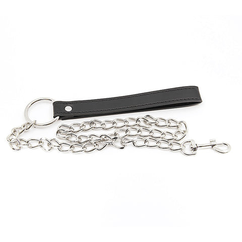 Faux Leather Handle Chain Lead by Berlin Baby - Collars and Leads