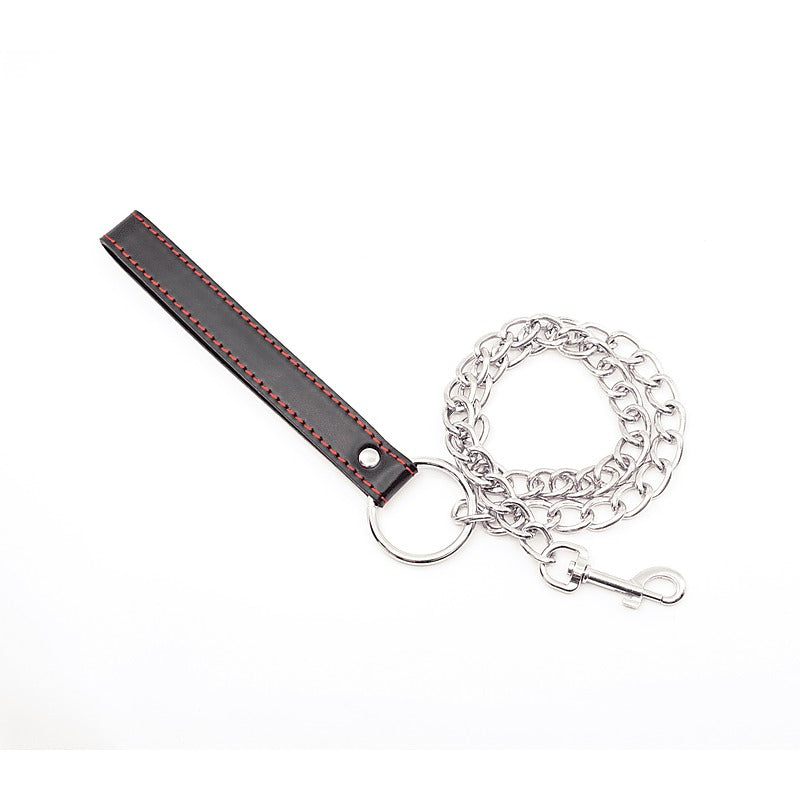 Faux Leather Handle Chain Lead by Berlin Baby - Collars and Leads