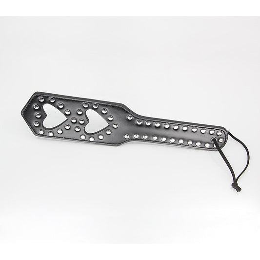 Silver Studded Detail Heart Paddle by Berlin Baby - Paddles And Slappers