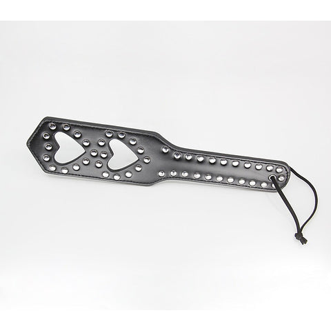 Silver Studded Detail Heart Paddle by Berlin Baby - Paddles And Slappers