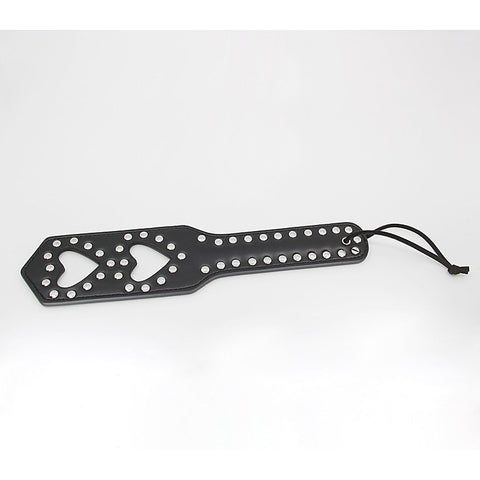 Silver Studded Detail Heart Paddle by Berlin Baby - Paddles And Slappers