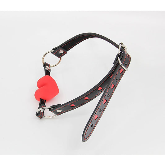 Faux Leather Solid Heart Gag by Berlin Baby - Bondage Gags and Bits