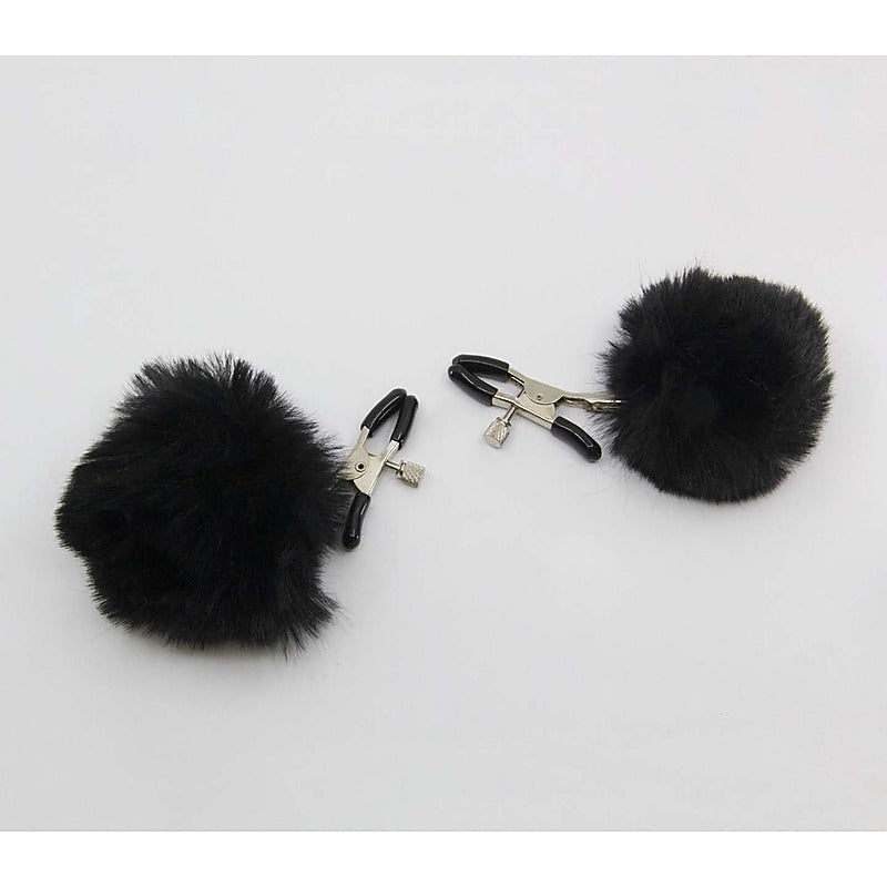 Pom Pom Women's Nipple Clamps by Love In Leather - Nipple and Clit Clamps