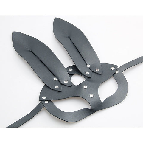 Half Face Leather Rabbit Mask by Love In Leather - Masks And Blindfolds