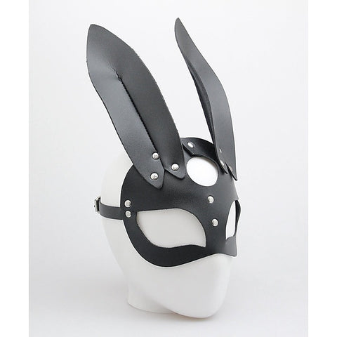 Half Face Leather Rabbit Mask by Love In Leather - Masks And Blindfolds