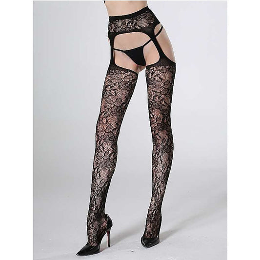 Cindy Love Fishnet Thigh High Stockings with Garter - Fishnet and Thigh Highs