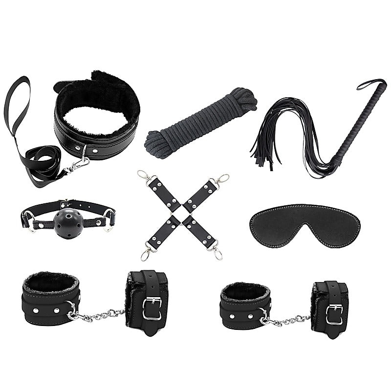 Premium 9 Piece Bondage Kit by Love In Leather - Bondage Kits
