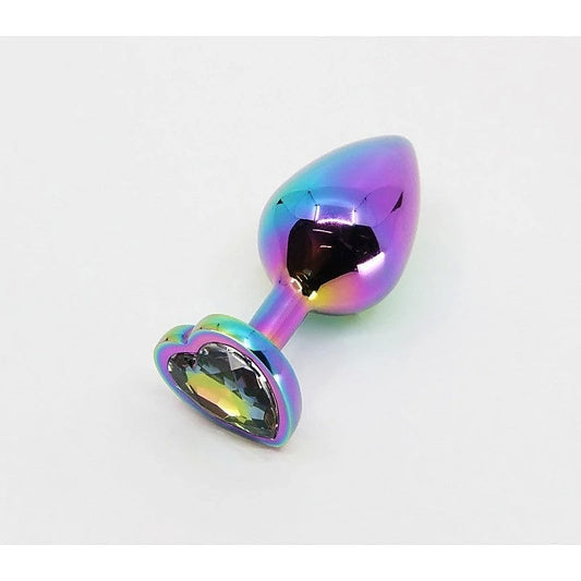 Metal Butt Plug With Heart Gem by Love In Leather - Butt Plugs