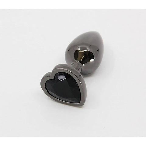 Metal Butt Plug With Heart Gem by Love In Leather - Butt Plugs