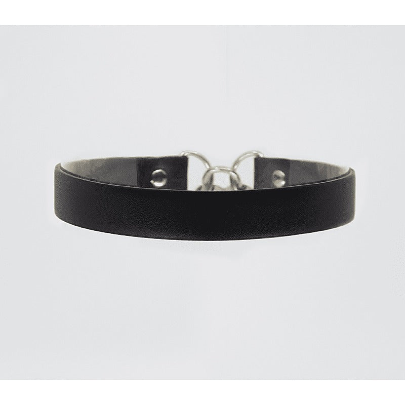 Heart Padlock Faux Leather Choker by Love In Leather - Collars and Leads