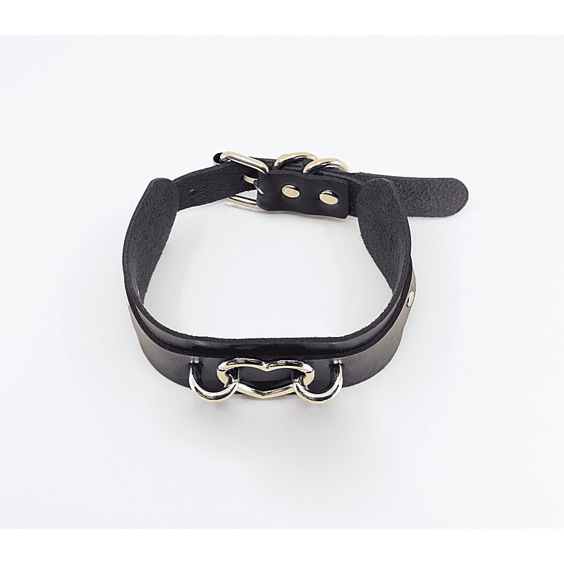 Heart Embellishment Faux Leather Collar by Love In Leather - Collars and Leads