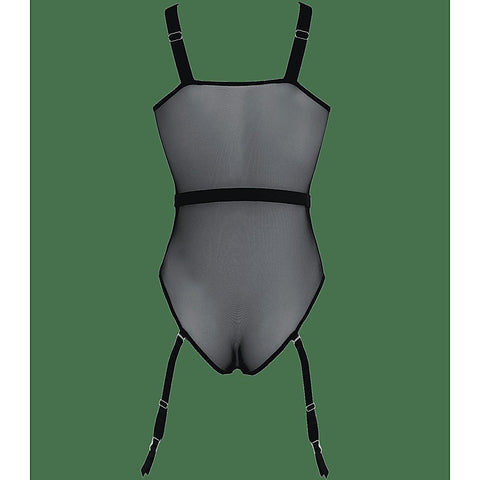 Black Mesh One Piece Women's Fetish Teddy by Muse - Her Fetish