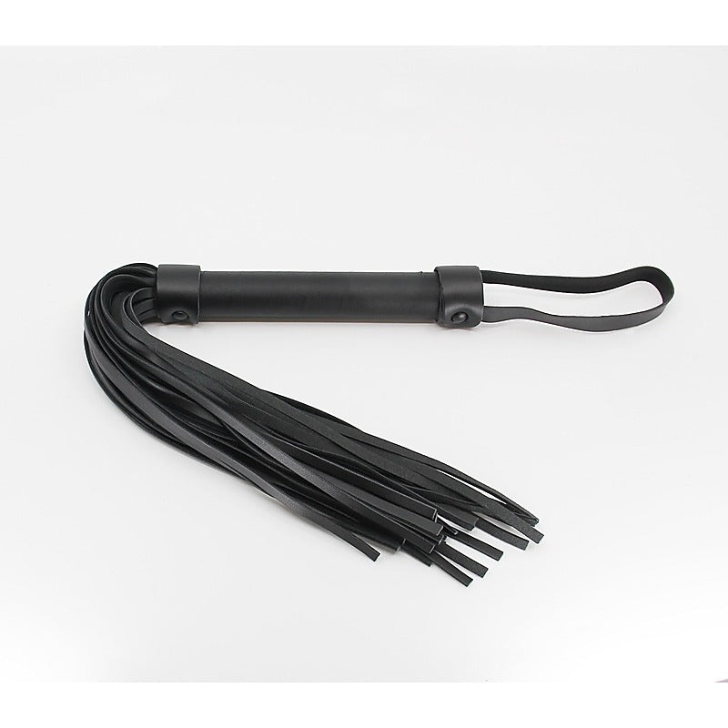 Black Leather Look BDSM Flogger by Berlin Baby - Whips And Crops