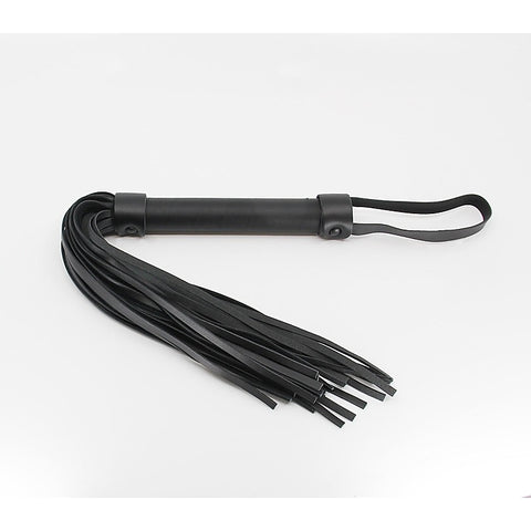 Black Leather Look BDSM Flogger by Berlin Baby - Whips And Crops