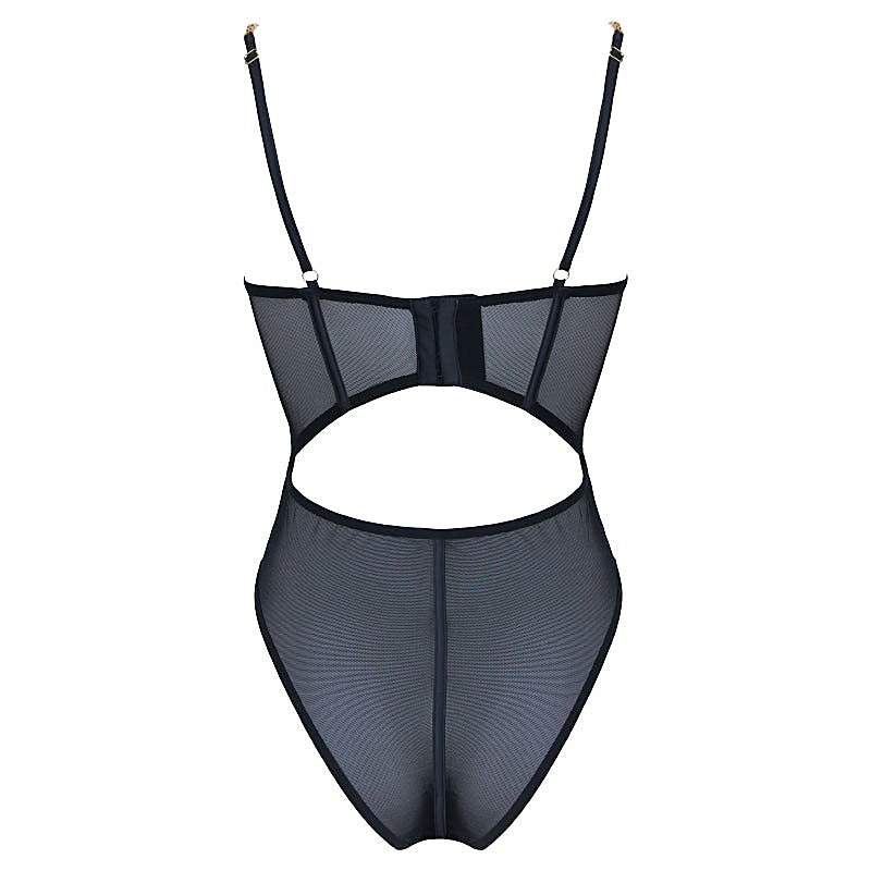 Sexy Soft Black Mesh Women's Bodysuit by Muse - Her Fetish