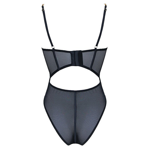 Sexy Soft Black Mesh Women's Bodysuit by Muse - Her Fetish