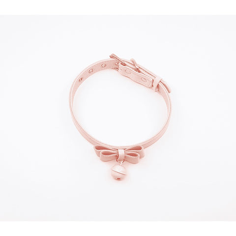 Faux Suede Leather Bow Cat Bell Collar by Berlin Baby - Collars and Leads