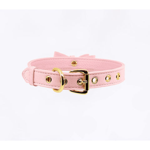Faux Suede Leather Bow Cat Bell Collar by Berlin Baby - Collars and Leads