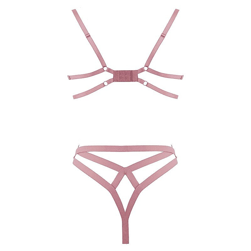 Open Cup Bra With Embroidered Floral Applique by Muse - Her Fetish