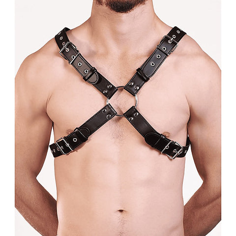 PU Leather Half Body Bondage Brace by Berlin Baby - Cuffs And Restraints