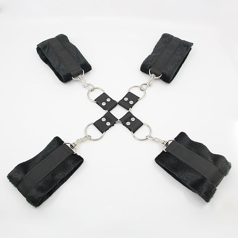 PU Hog Tie Cross Shackle Piece by Berlin Baby - Cuffs And Restraints