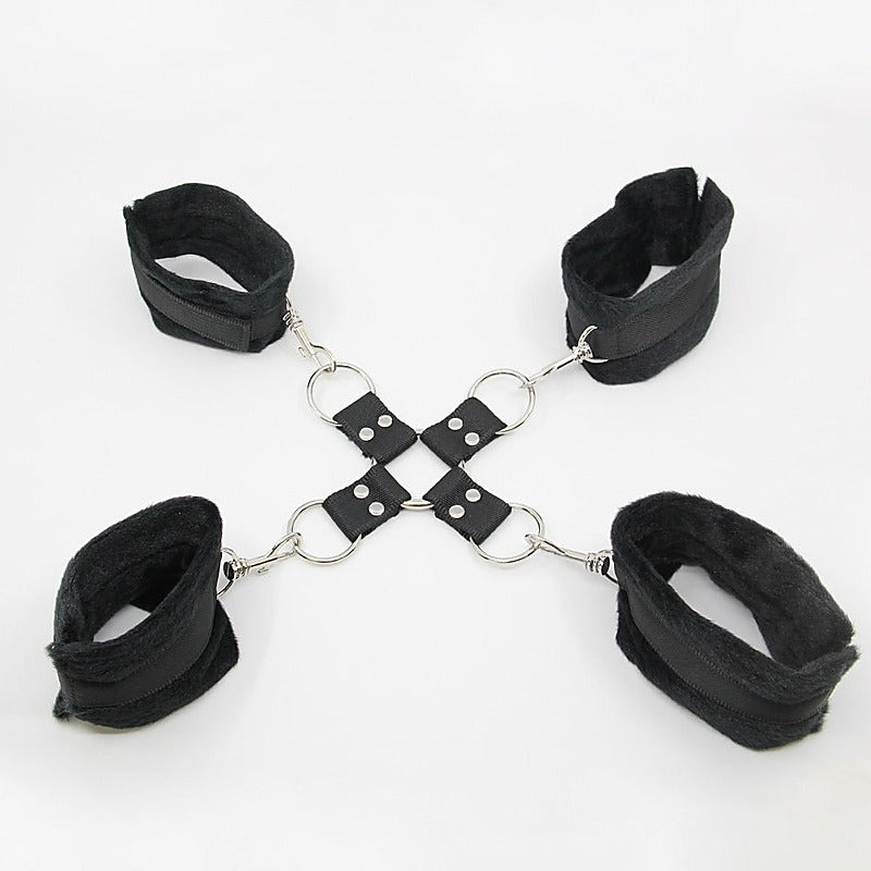 PU Hog Tie Cross Shackle Piece by Berlin Baby - Cuffs And Restraints