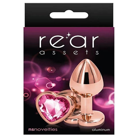 NS Novelties Rear Assets Rose Gold Heart Small Anal Plug Rose Gold Chrome - Butt Plugs