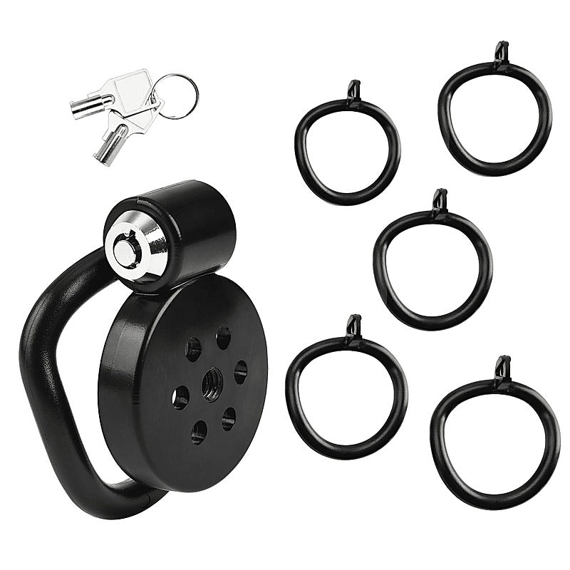 Flat Male Chastity Device Black by Love In Leather - Male Chastity