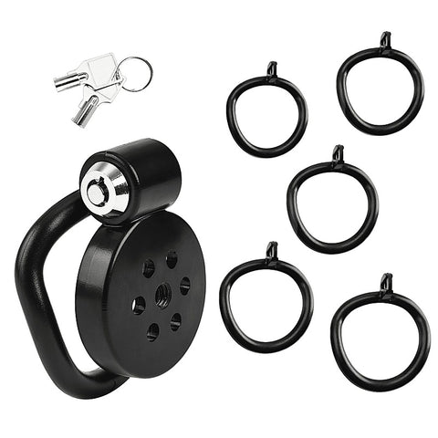 Flat Male Chastity Device Black by Love In Leather - Male Chastity