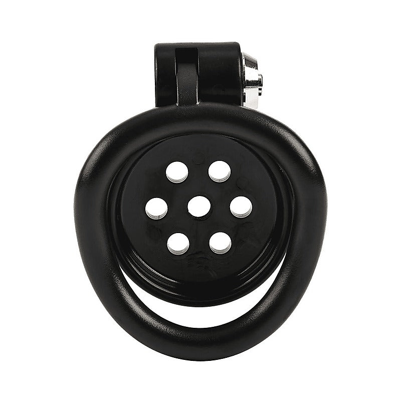 Flat Male Chastity Device Black by Love In Leather - Male Chastity
