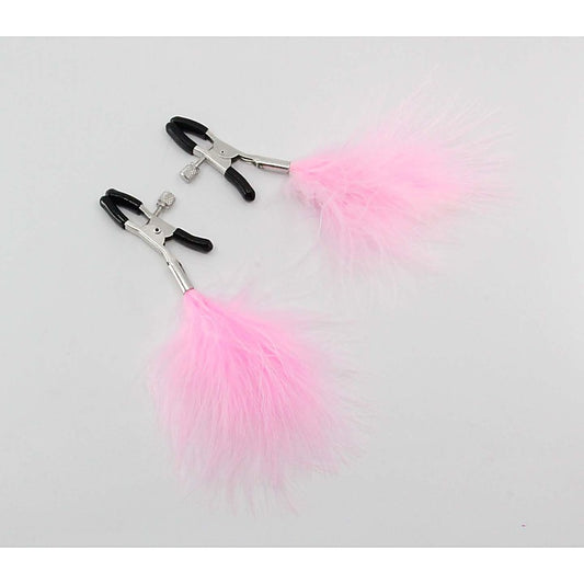 Womens Feather Nipple Clamps by Love In Leather - Nipple and Clit Clamps