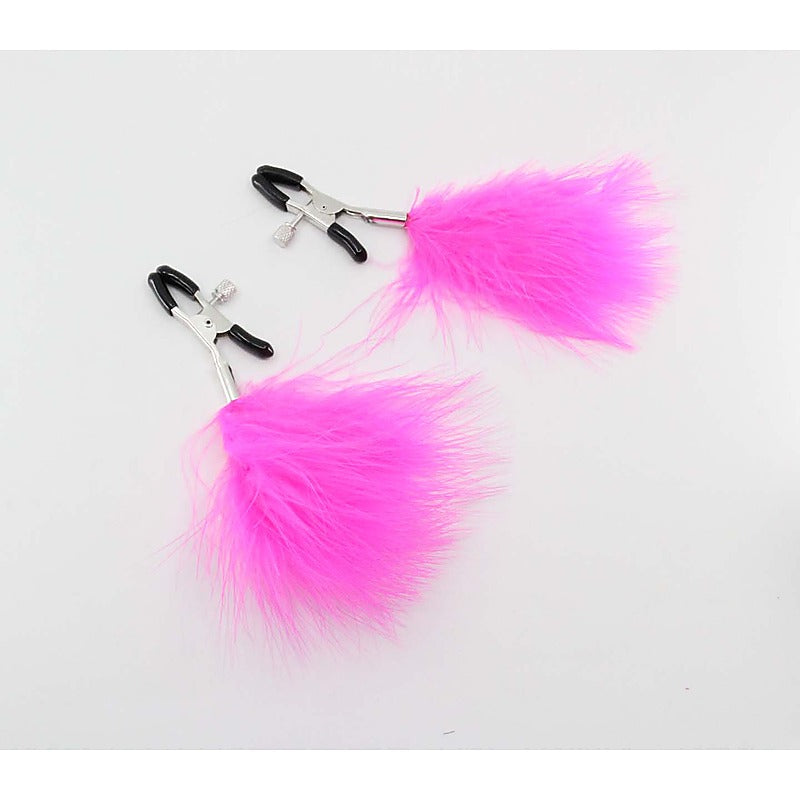 Feather Nipple Clamps by Love In Leather - Nipple and Clit Clamps