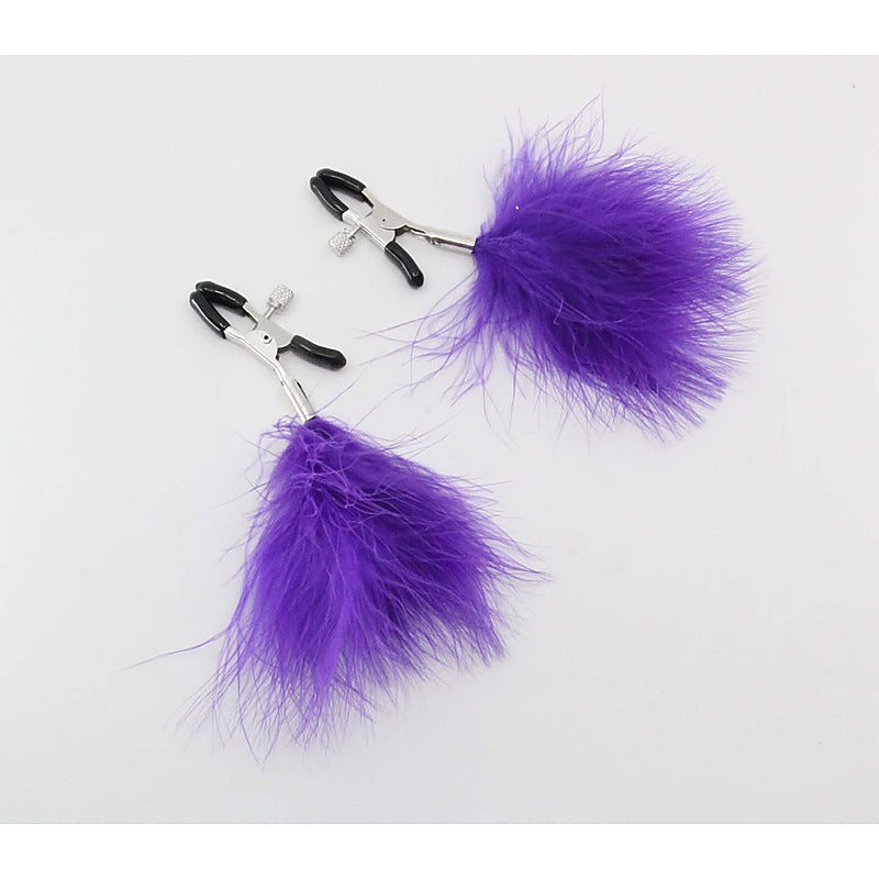 Feather Nipple Clamps by Love In Leather - Nipple and Clit Clamps