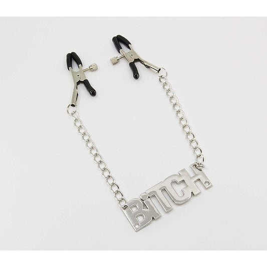 Bitch Words Womens Nipple Clamp by Love In Leather - Nipple and Clit Clamps