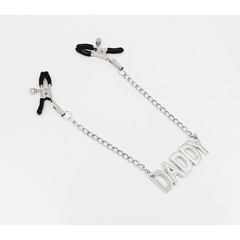 DADDY Written Nipple Clamps by Love In Leather - Nipple and Clit Clamps