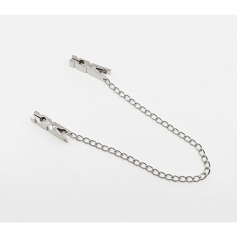 Peg Nipple Clamps With Chain Join by Love In Leather - Nipple and Clit Clamps