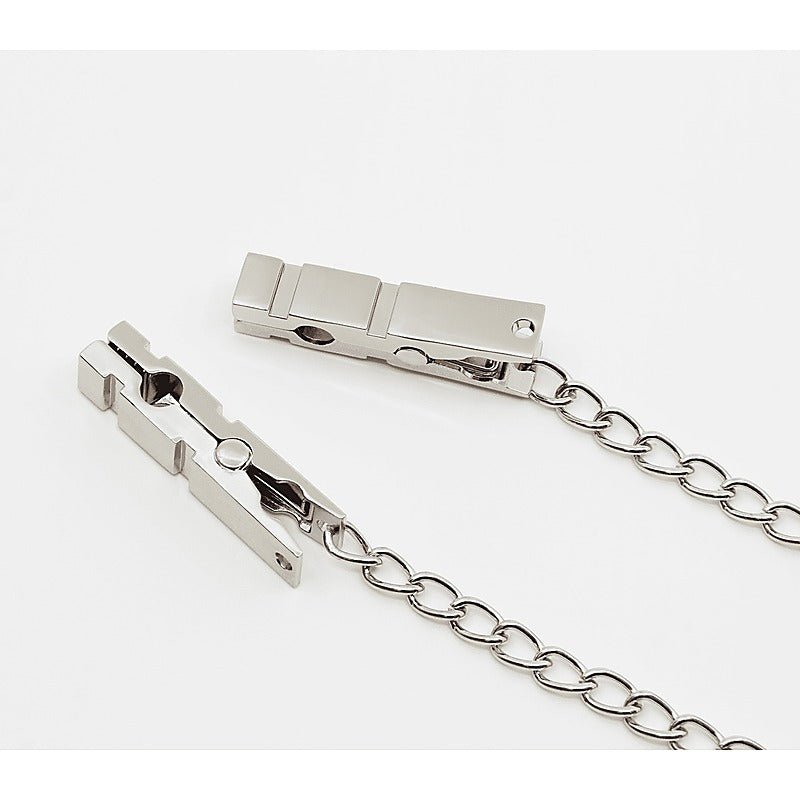 Peg Nipple Clamps With Chain Join by Love In Leather - Nipple and Clit Clamps