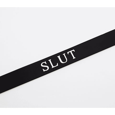 BDSM Play Silicone SLUT Collar by Love In Leather - Collars and Leads