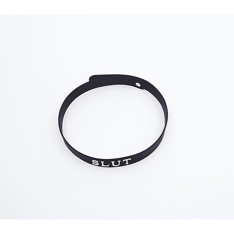 BDSM Play Silicone SLUT Collar by Love In Leather - Collars and Leads