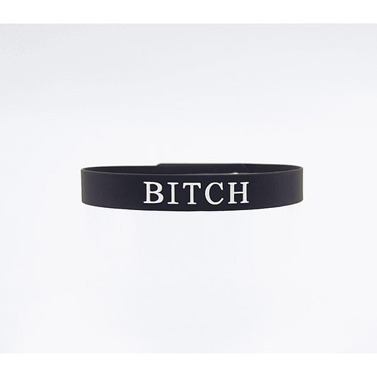 Fetish Play Silicone BITCH Collar by Love In Leather - Collars and Leads