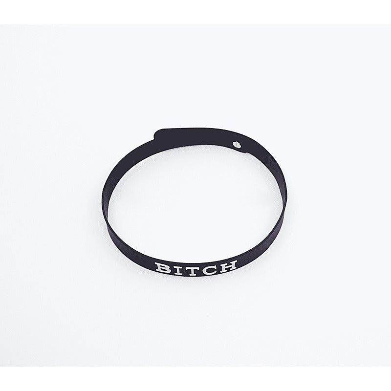 Fetish Play Silicone BITCH Collar by Love In Leather - Collars and Leads