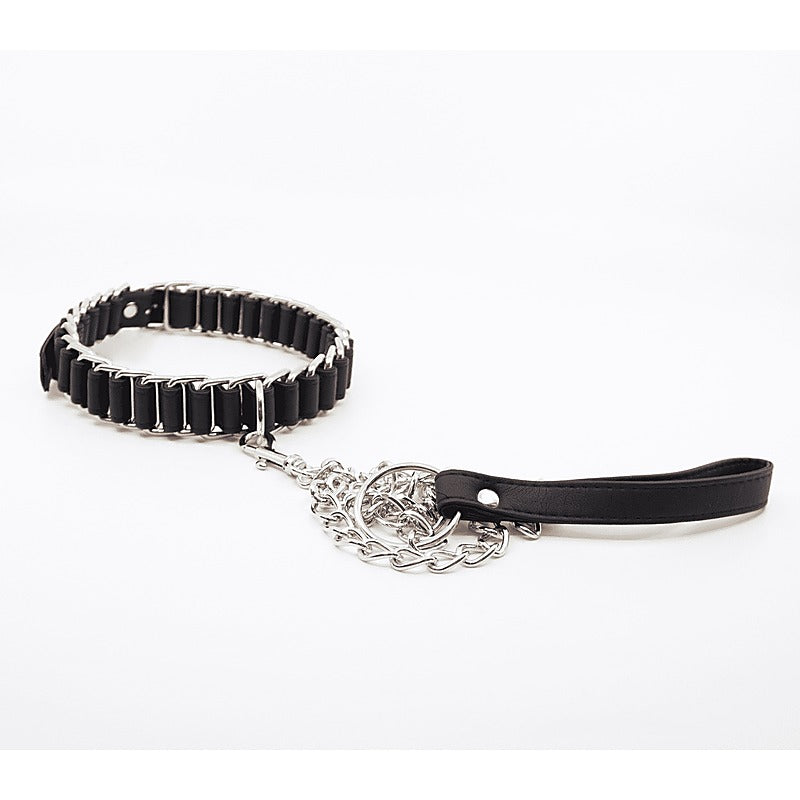 Chain Link Bondage Collar and Lead by Love In Leather - Collars and Leads