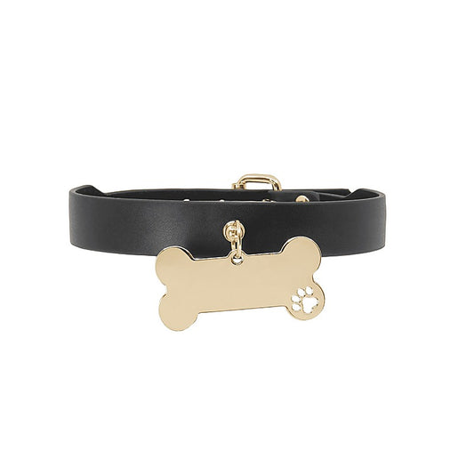 Engravable Bone Bondage Collar by Love In Leather - Collars and Leads