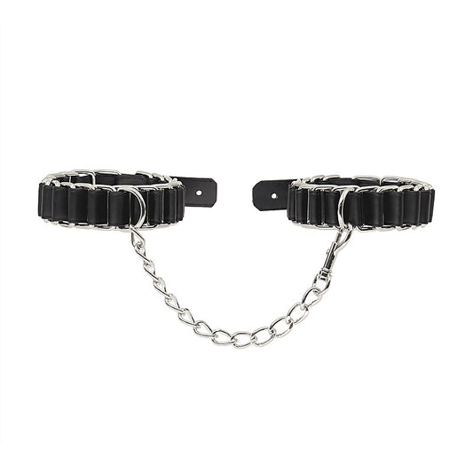 Woven Chain Link Wrist Cuffs by Love In Leather - Cuffs And Restraints