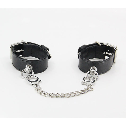 Silver Tip Leather Wrist Cuffs by Love In Leather - Cuffs And Restraints