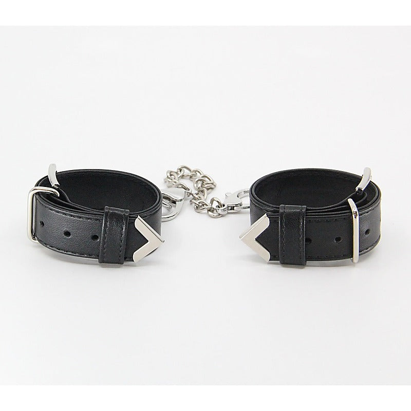 Silver Tip Leather Wrist Cuffs by Love In Leather - Cuffs And Restraints